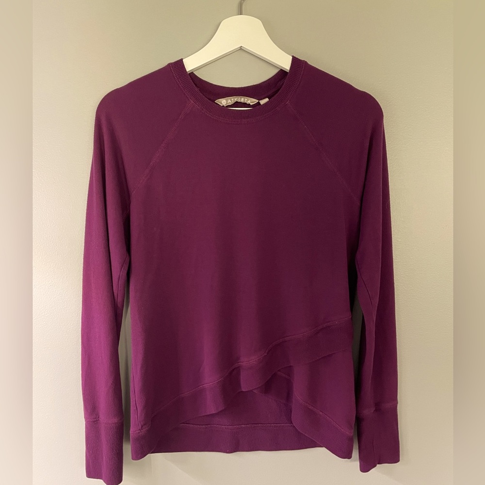 Athleta plum cross cross lightweight sweatshirt